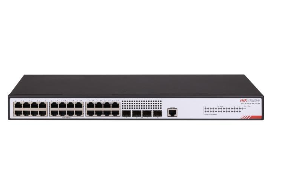 Hikvision DS-3E2528-HI-24T4F Switch Inteligente L2+ 24 puertos RJ45 + 4 SFP, 56 Gbps
